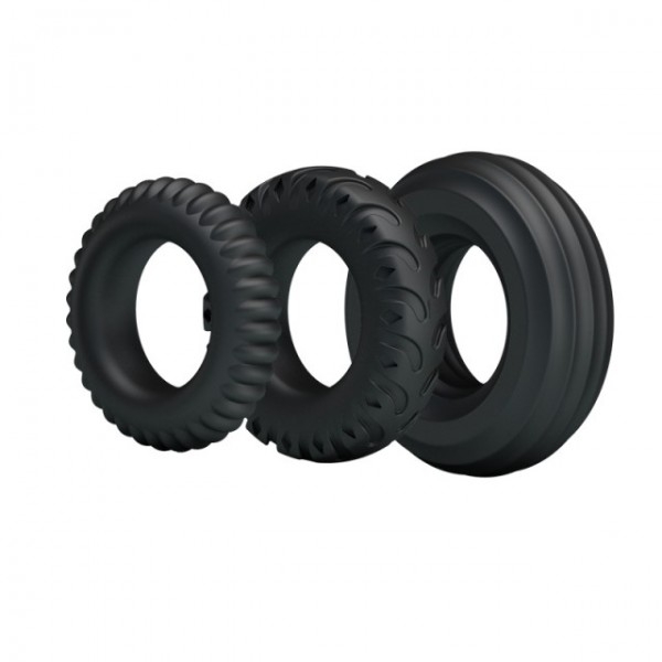 Набор эрекционных колец &quot;Ring&quot; черные, силикон 