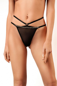 Трусики-стринги с двойным пояском &quot;Amor El&quot; черные, L
